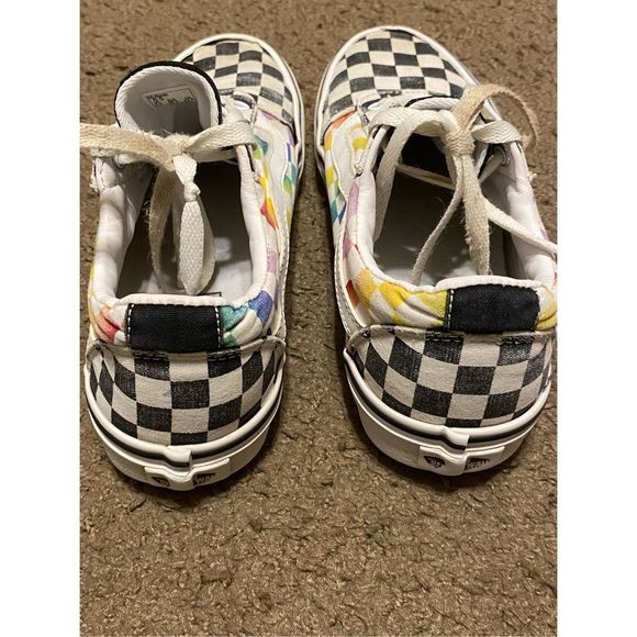 Vans Missy Old Skool Multicolor Rainbow Checkerboard Skate Shoes Women’s Size 6. - Picture 4 of 6